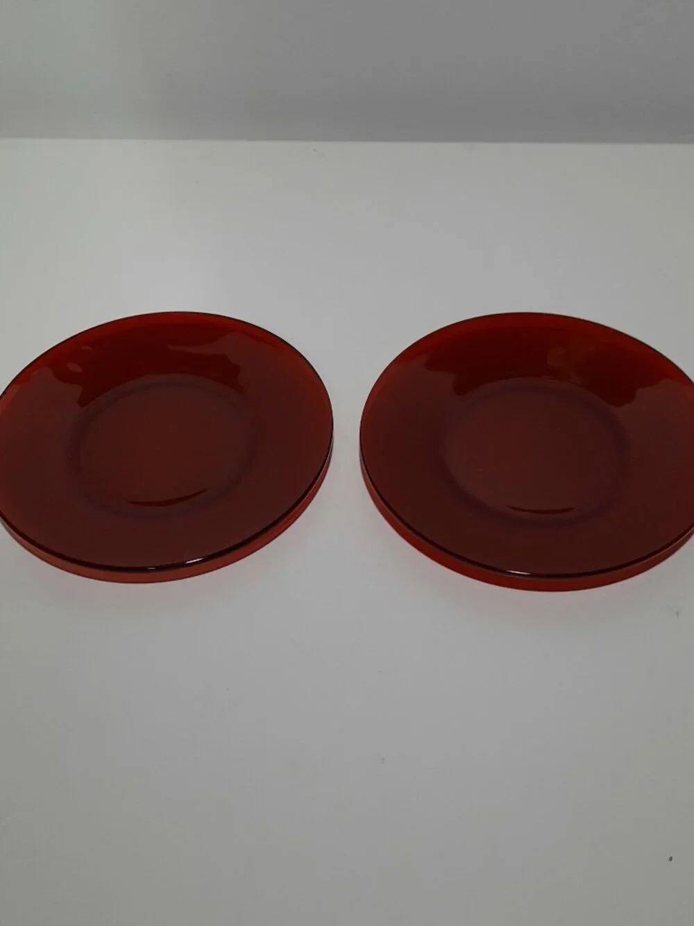 Anchor Hocking Royal Ruby R1700 6.25 Bread Butter Plates Set 2 Vintage